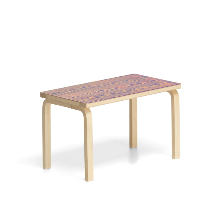 Bench 153B ColoRing Editon by Artek in clear lacquered / pink-violet