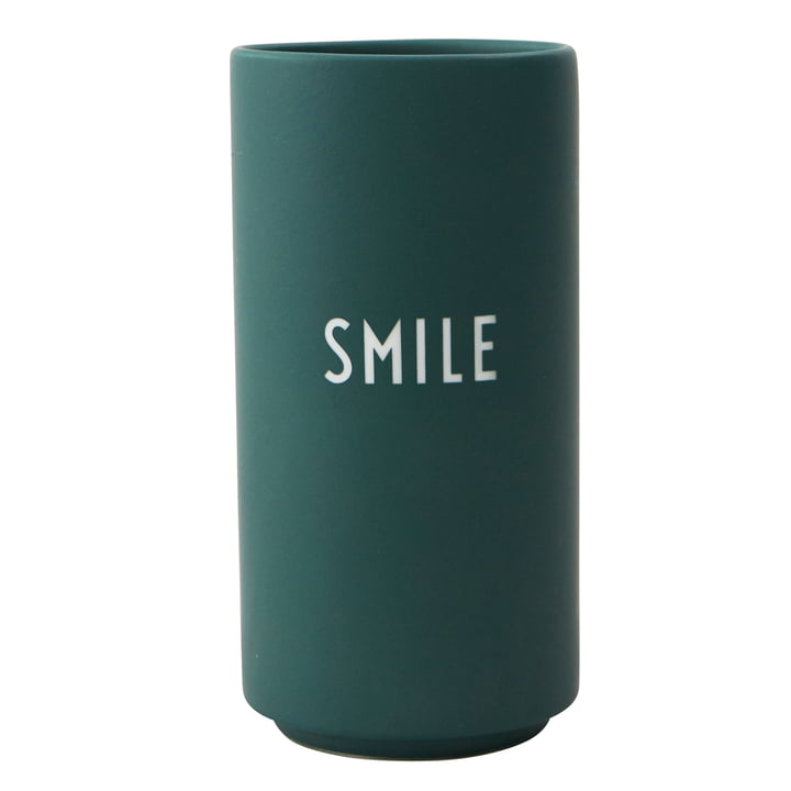 AJ Favourite Porcelain Vase Smile by Design Letters in dark green