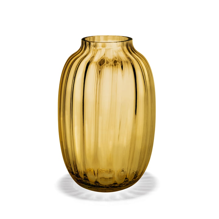 Primula Vase oval H 25,5 cm from Holmegaard in Amber