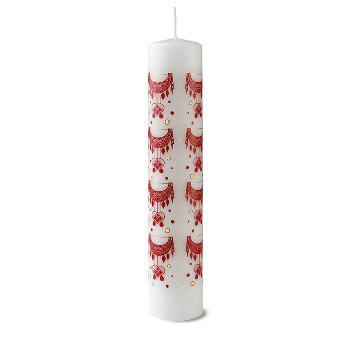 Guirlande calendar candle H 25 cm from Bjørn Wiinblad in red