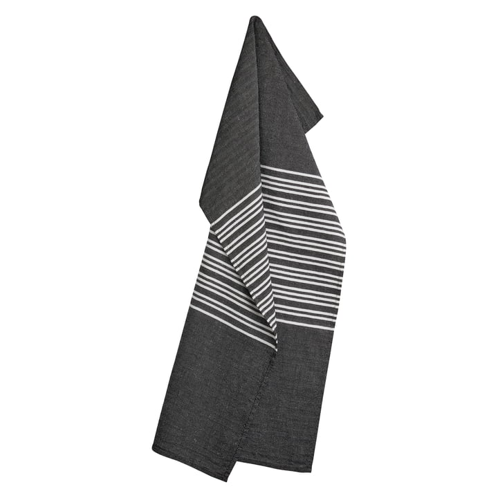 Horizontal tea towel 50 x 80 cm, jet black by Georg Jensen Damask