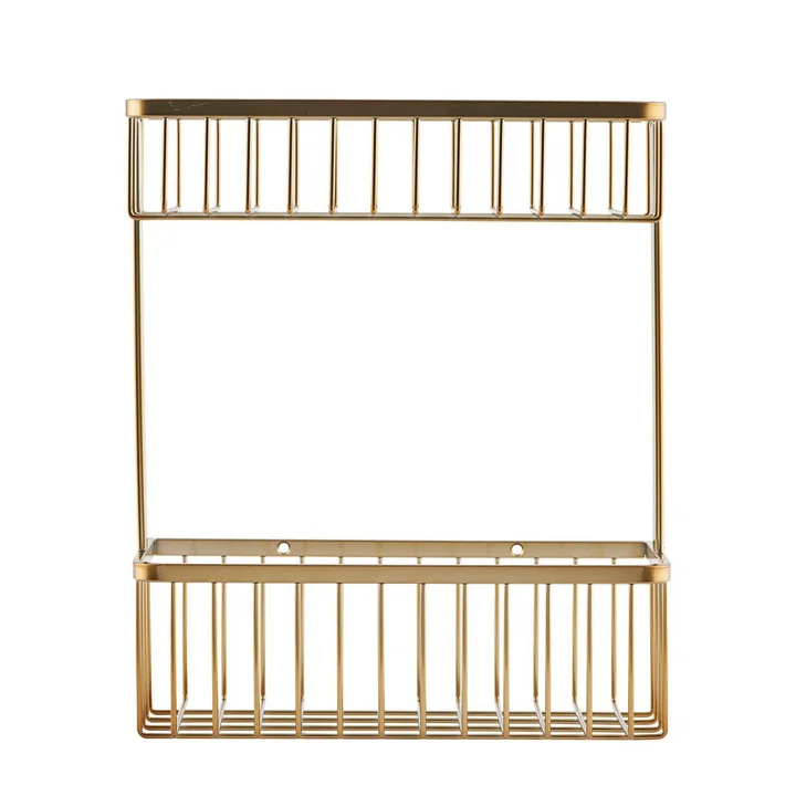 Basket Bathroom Storage, double / Brass by House Doctor