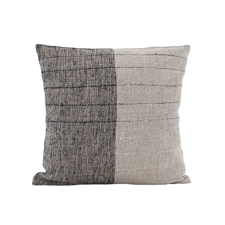 Dived pillowcase, 50 x 50 cm, black / off-white by House Doctor