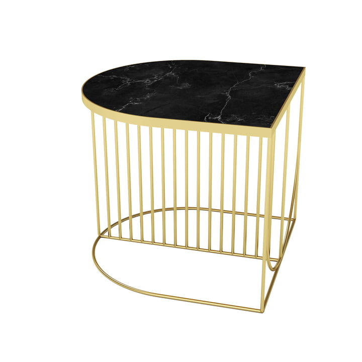 Sino coffee table 50 x 50 cm from AYTM in gold / marble black