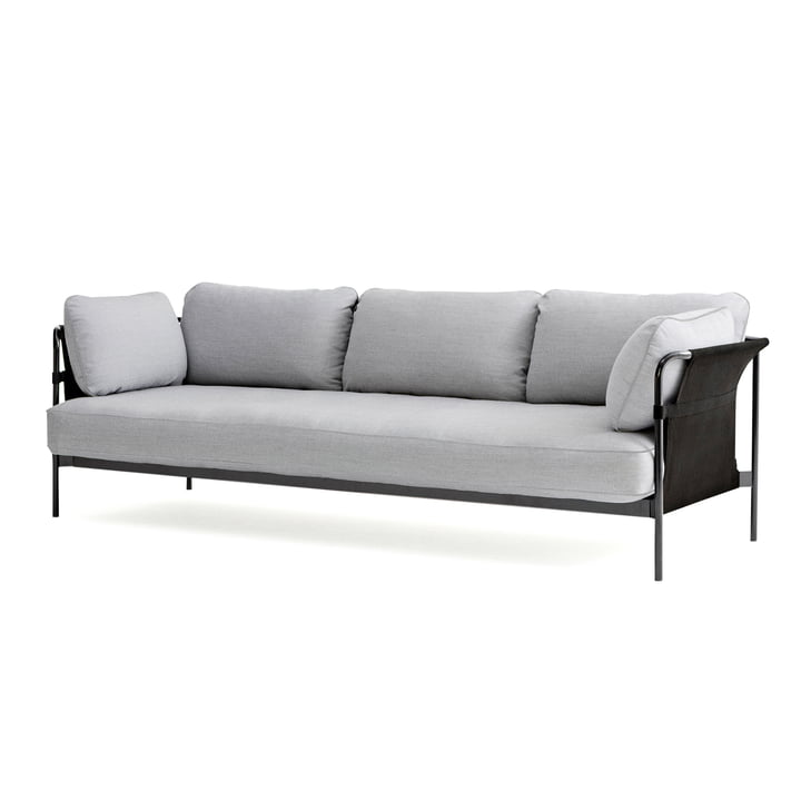 Can 2. 0 Sofa 3-seater from Hay in chrome / Canvas grey / Surface 120 light grey
