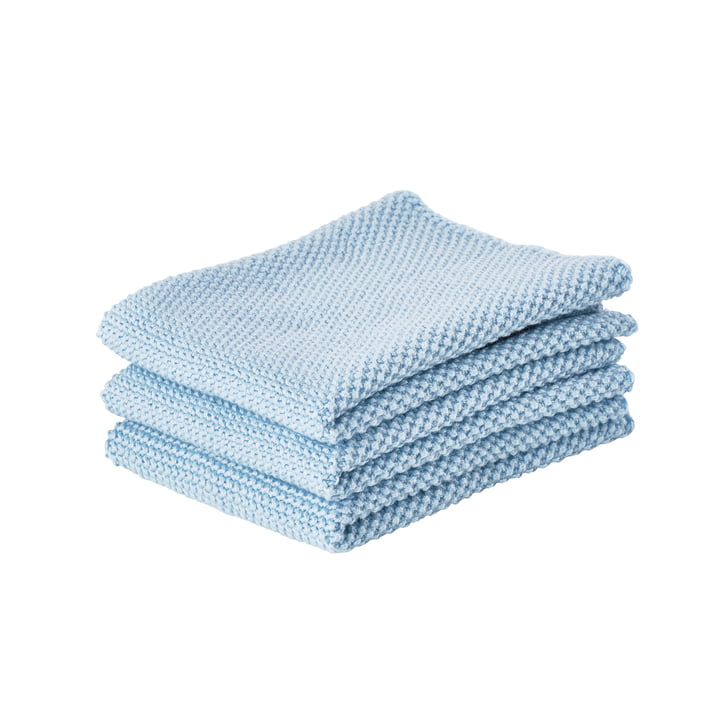 Cleaning cloth 27 x 27 cm from Zone Denmark in light blue (set of 3)