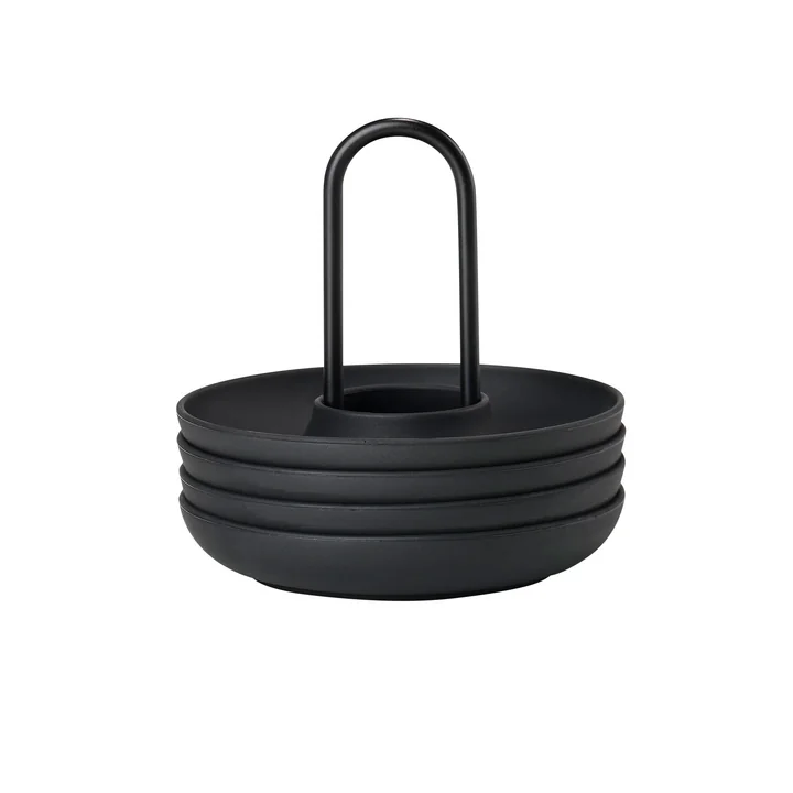 Singles Egg cup with holder from Zone Denmark in black (set of 4)