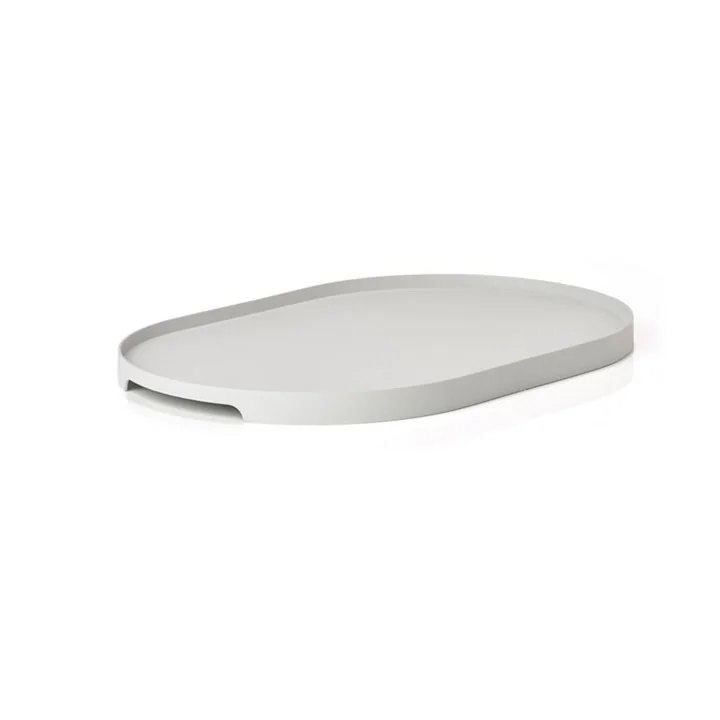 Singles Metal tray oval 35 x 23 cm from Zone Denmark in warm grey