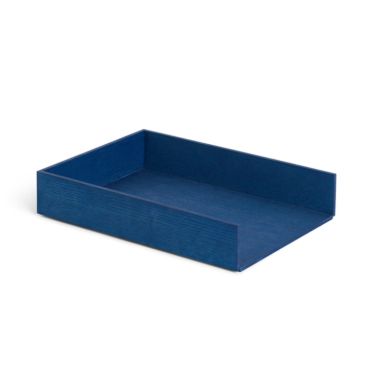 Letter tray, blue stained ash by ferm Living