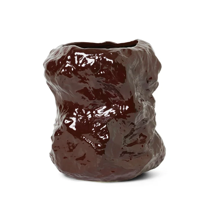 Tuck floor vase Ø 34 x H 40 cm from Ferm Living in reddish brown