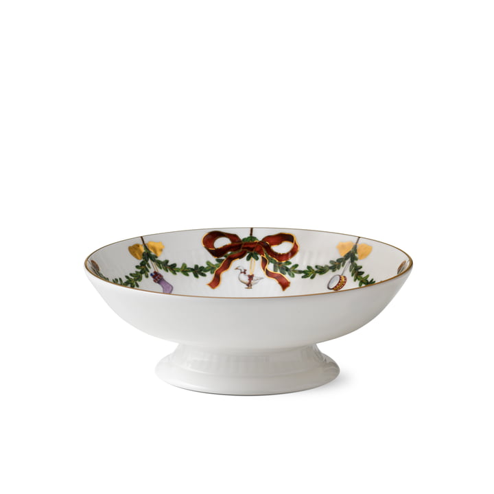 Star Fluted Christmas Bowl with foot Ø 18 cm from Royal Copenhagen