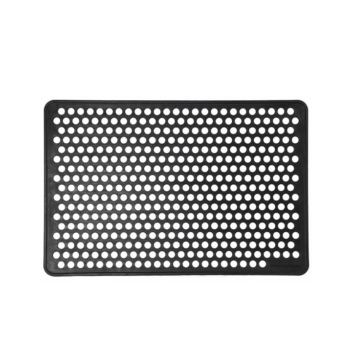 Rubber foot doormat 60 x 90 cm from tica copenhagen in dot / black