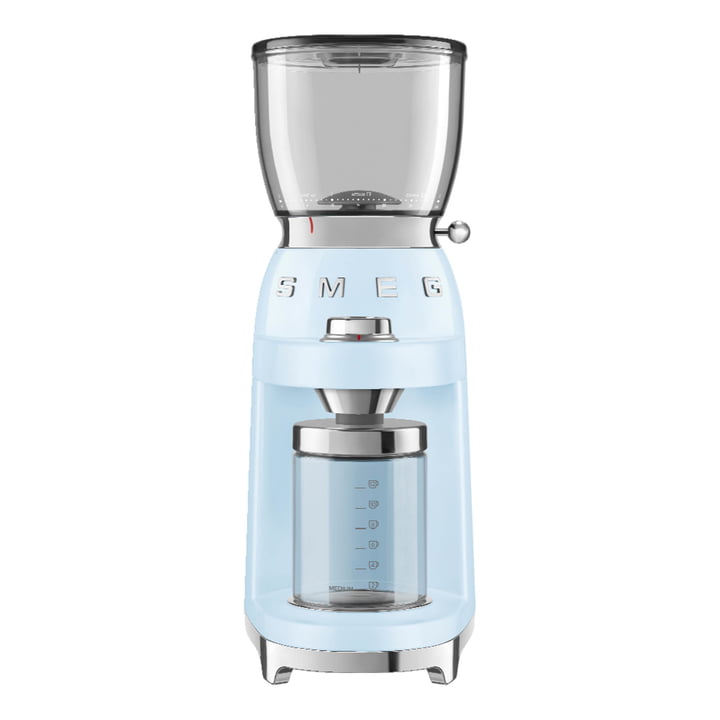 Coffee grinder CGF01 from Smeg in pastel blue