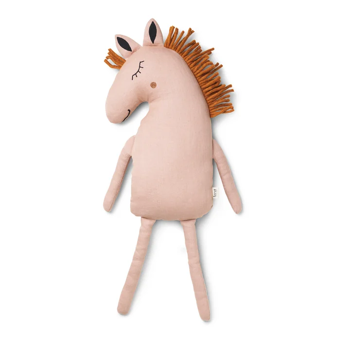 Safari cushion horse by Ferm Living in dusty rose