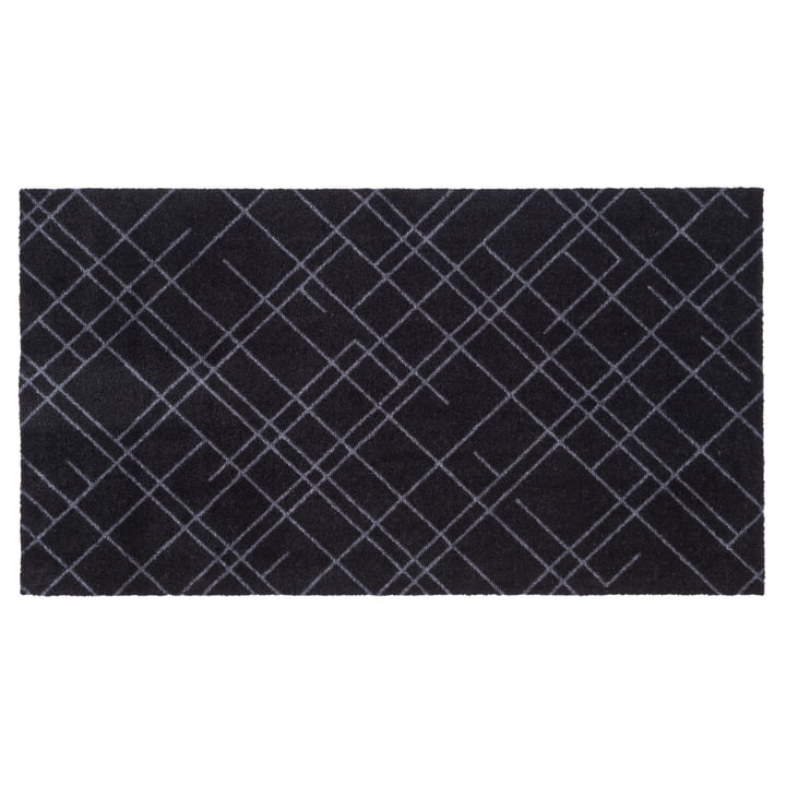 Lines Doormat 67 x 120 cm from tica copenhagen in black / grey