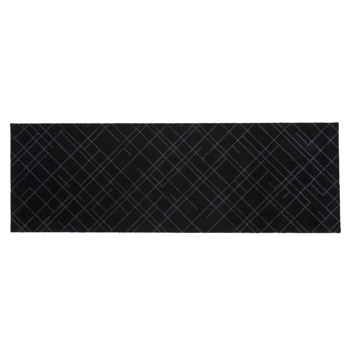 Lines Doormat 67 x 200 cm from tica copenhagen in black / grey