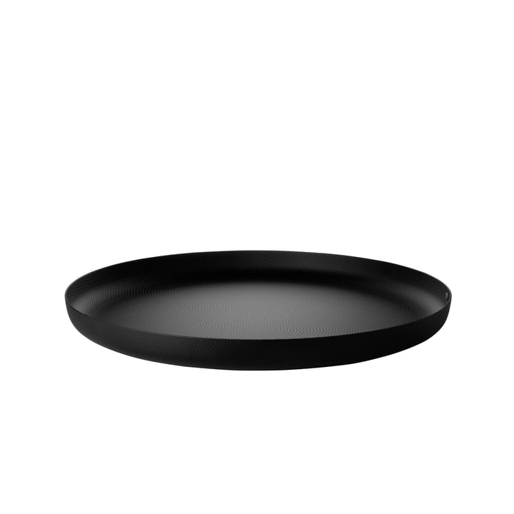 Tray Ø 35 x H 3 cm from Alessi in black with relief decoration