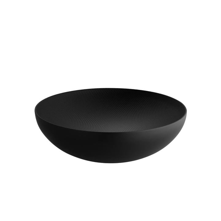 Double-walled bowl Ø 25 x H 7,3 cm from Alessi in black with relief decoration