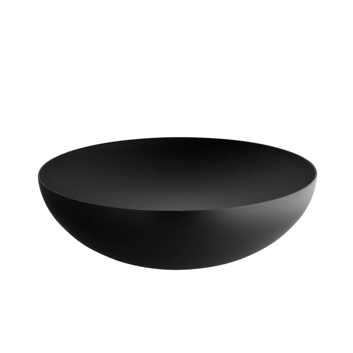 Double-walled bowl Ø 32 x H 9,5 cm from Alessi in black with relief decoration