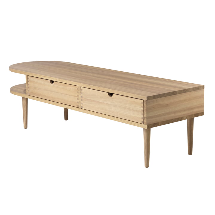 F24 Radius bench by FDB Møbler in oak clear lacquered