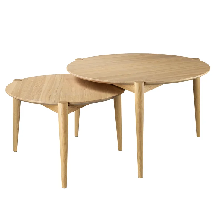 D102 Søs coffee tables from FDB Møbler in clear lacquered oak