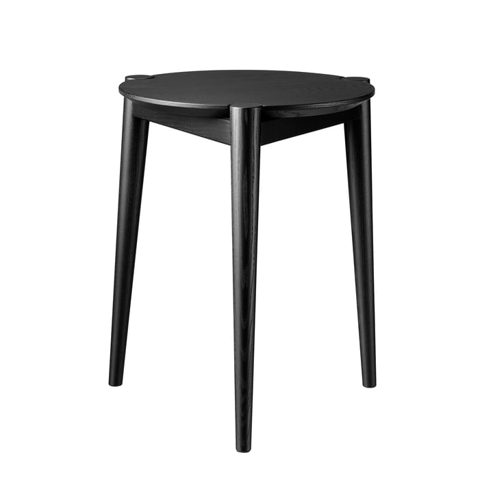 J160 Søs stool by FDB Møbler in oak black lacquered