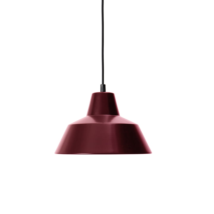 Workshop Lamp W2, wine red / black by Made by Hand