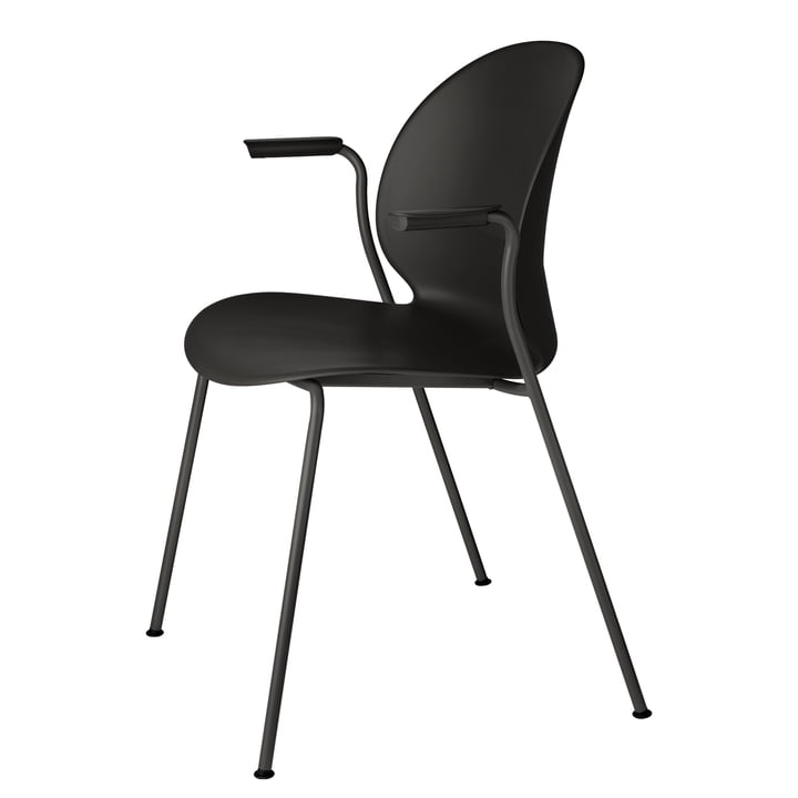 N02 Recycle chair with armrests by Fritz Hansen in black
