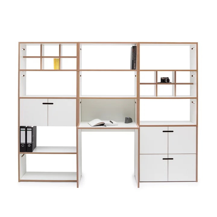 write desk in Tojo's high stacker shelving system