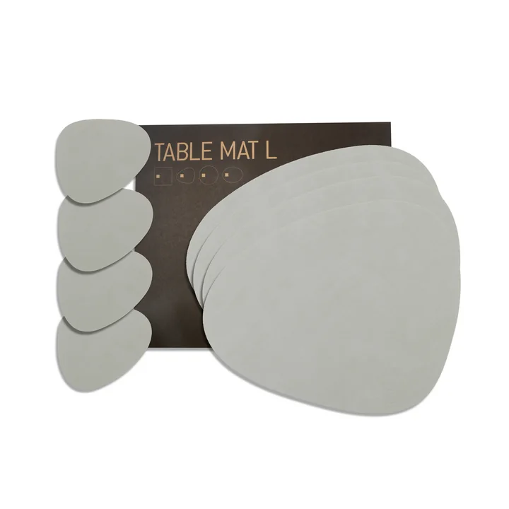Gift set Curve L by Lind DNA in Nupo metallic (4 placemats + 4 glass coasters)
