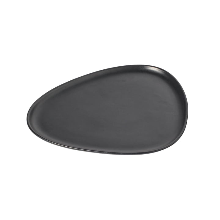 Curve Stoneware Dinner Plate 30 x 26 cm from LindDNA in black