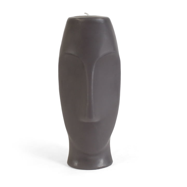 Collection - Solid block candle face, H 23 cm / dark grey