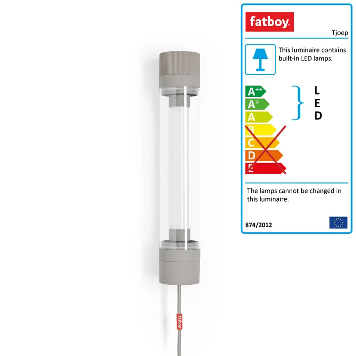 Tjoep LED wall and ceiling lamp 50 cm by Fatboy in light grey