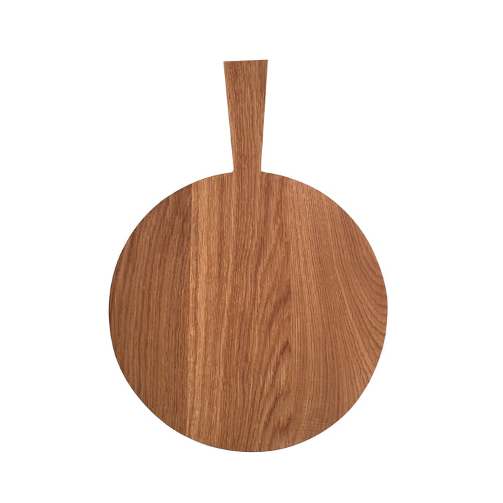 Cutting board with handle from Raumgestalt in oiled oak (Ø 34 cm + handle 13 cm)