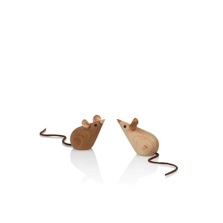 Skjøde Mouse wooden figure from Lucie Kaas in ash / chestnut (2 parts)