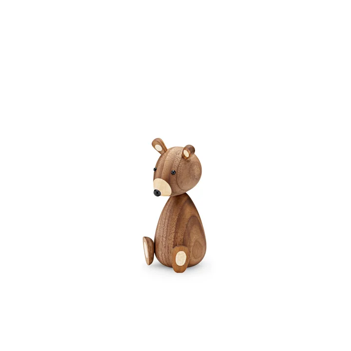 Baby Bear wooden figure H 11 cm by Lucie Kaas in walnut