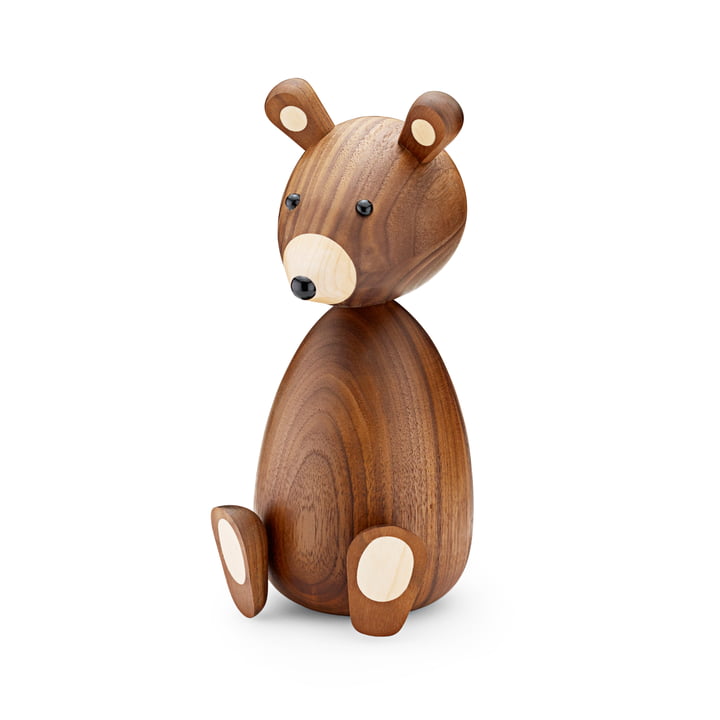 Papa bear wooden figure H 23,5 cm by Lucie Kaas in walnut