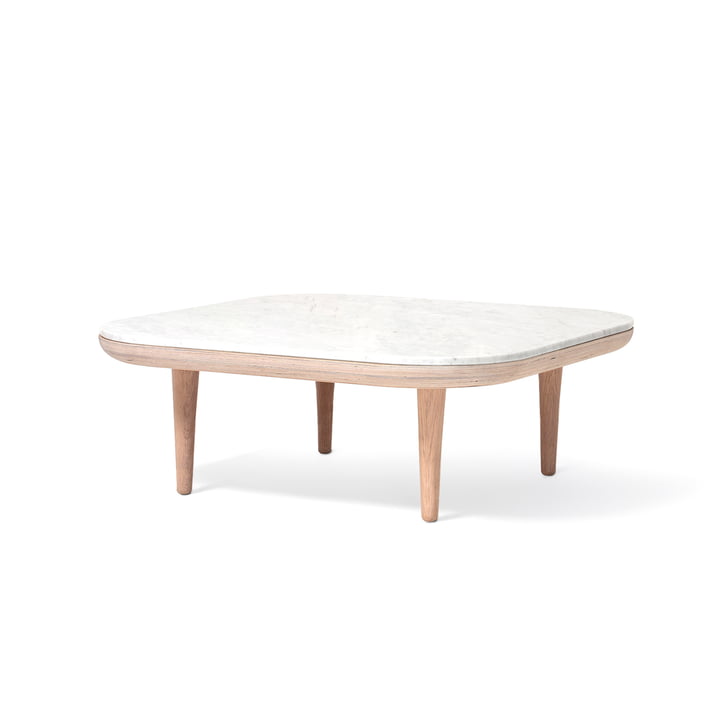 Fly coffee table SC4 80 x 80 cm from & tradition in oak white / marble Bianco Carrara