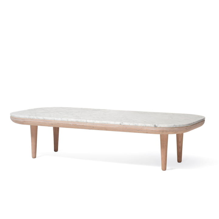 Fly coffee table SC5 120 x 60 cm from & tradition in oak white / marble Bianco Carrara