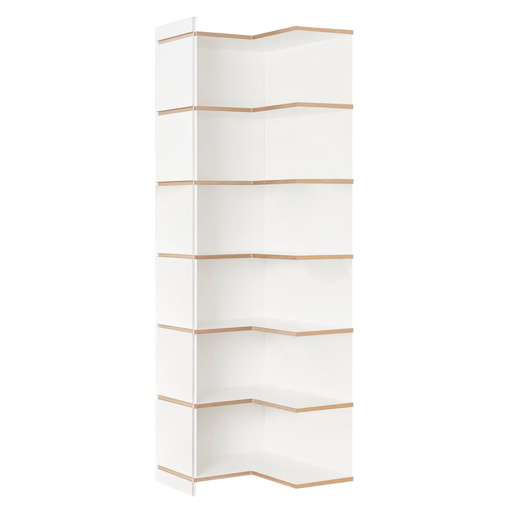 multiple shelf sixfold corner module from Tojo in white