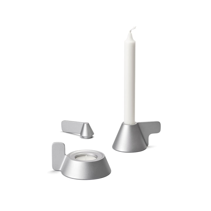 Cone candle holder from Design House Stockholm in grey