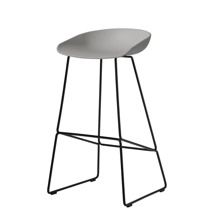 About A Stool AAS 38 bar stool H 85 by Hay in black / concrete gray