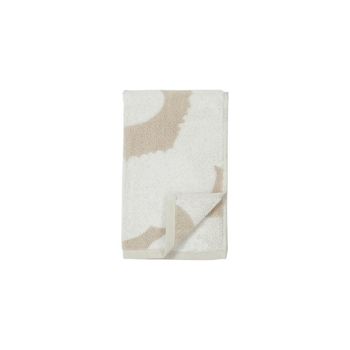 Unikko Jacquard guest towel 30 x 50 cm, beige / white from Marimekko