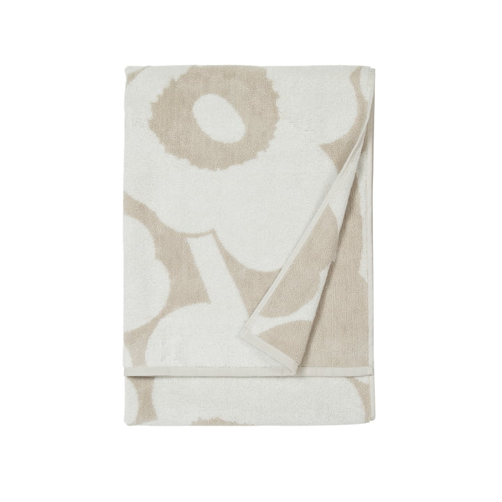 Unikko Bath towel 70 x 150 cm, beige / white from Marimekko