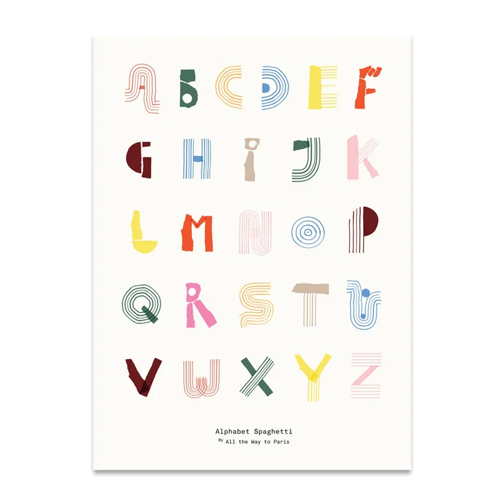 Alphabet Spaghetti 50 x 70 cm from Paper Collective