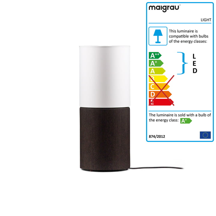 LIGHT 60 LED floor lamp, oak smoked, white from Maigrau