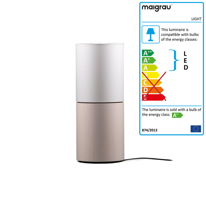 LIGHT 60 LED Floor Light, Ash white, white from Maigrau