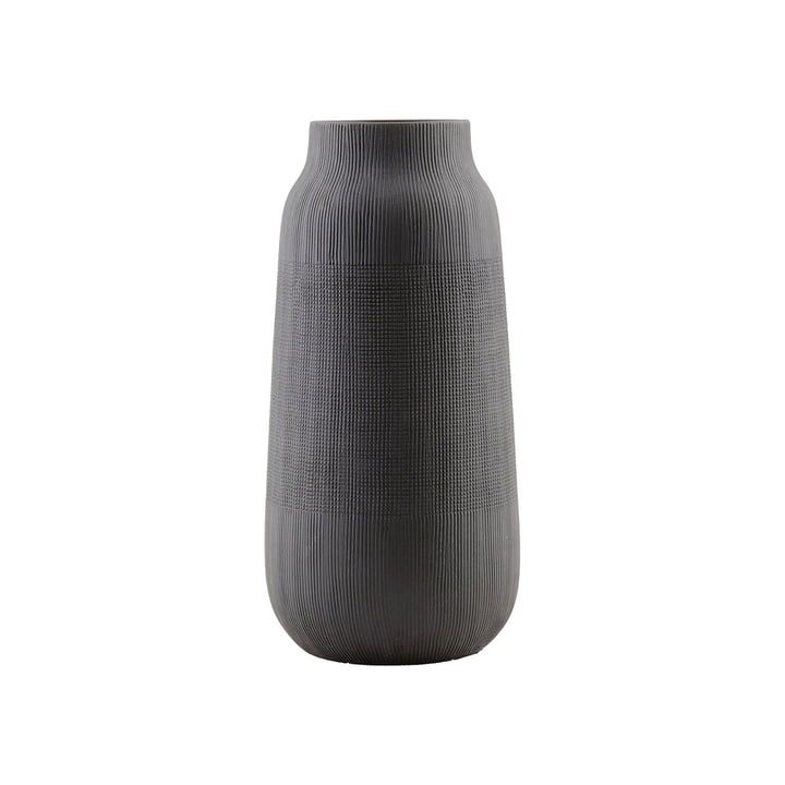 Groove Vase, Ø 16 x H 35 cm, black by House Doctor