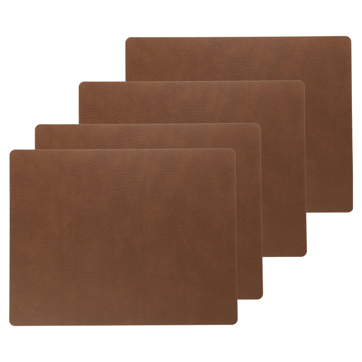 Place mat Square L, 35 x 45 cm from LindDNA in Bull natural (set of 4)