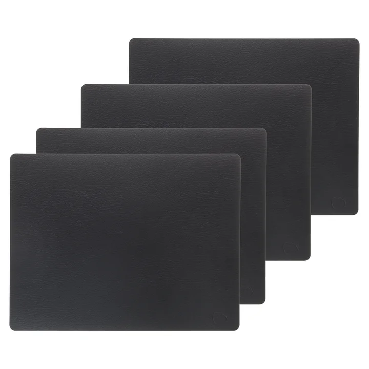 Placemat Square L , 35 x 45 cm from Lind DNA in Bull black (set of 4)